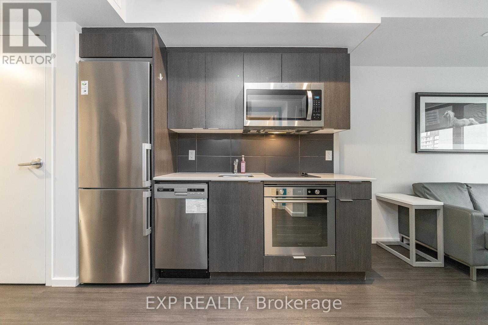 Kitchen with stainless steel appliances