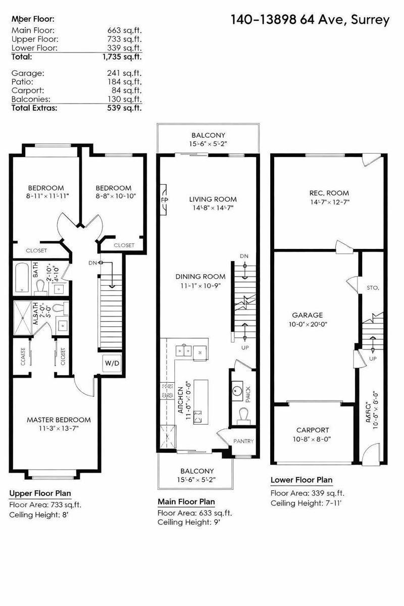 4 Bed, 4 Bath Apartment for Sale in Surrey – 140 13898 64 AVENUE, Surrey – MLS# R3134065 - Image 13