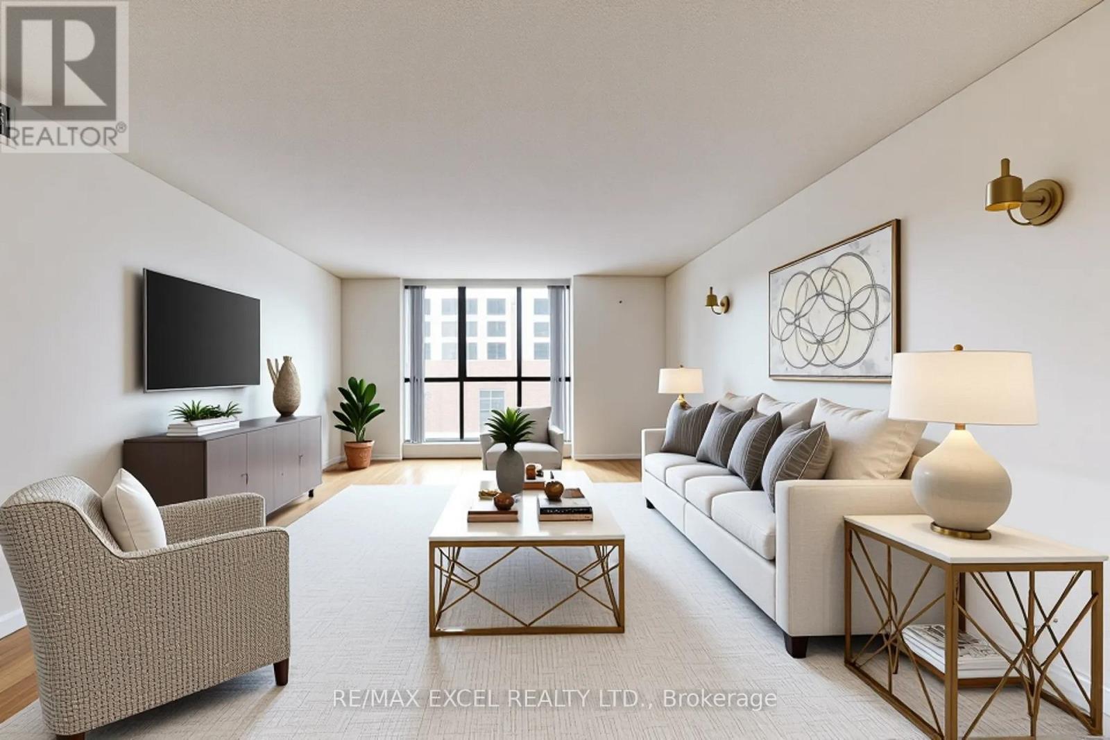 Virtually staged Living Rm