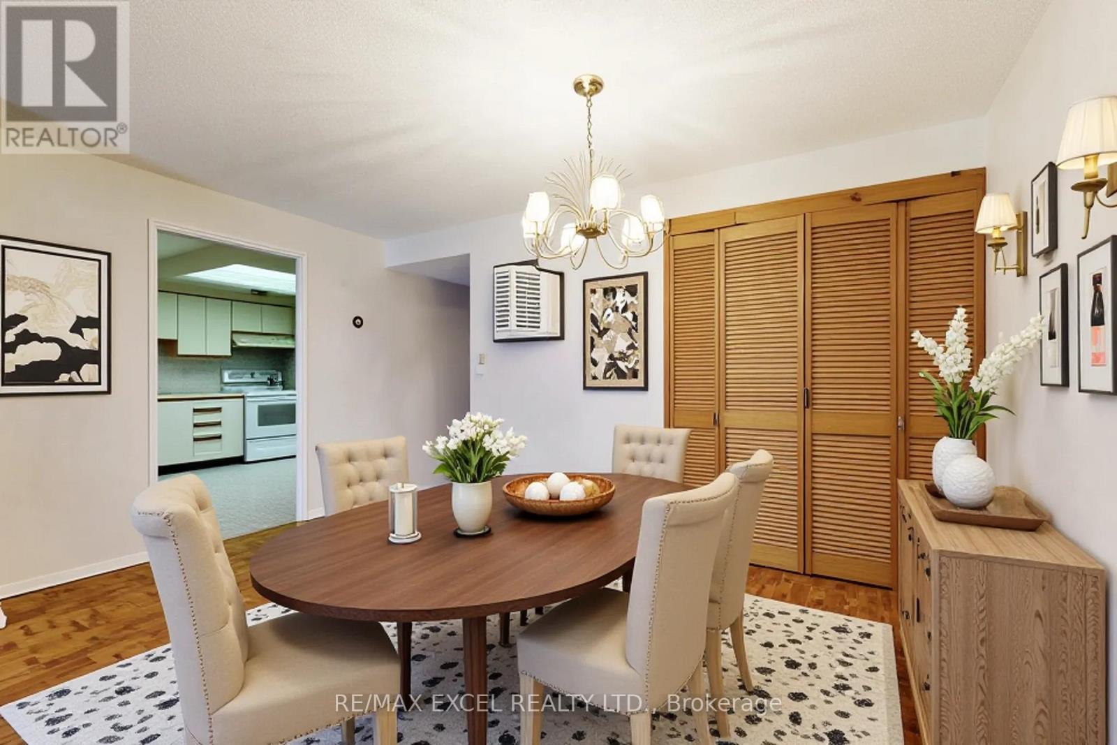 Virtually staged Dining Rm