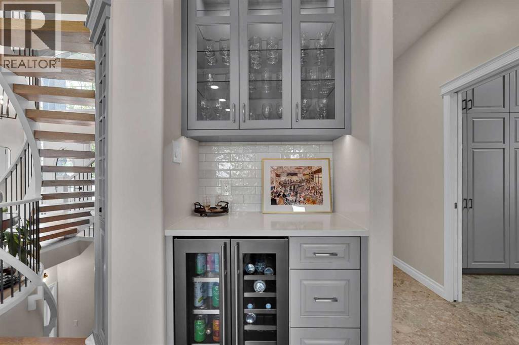 Dry bar, beverage cooler, and accent lighting