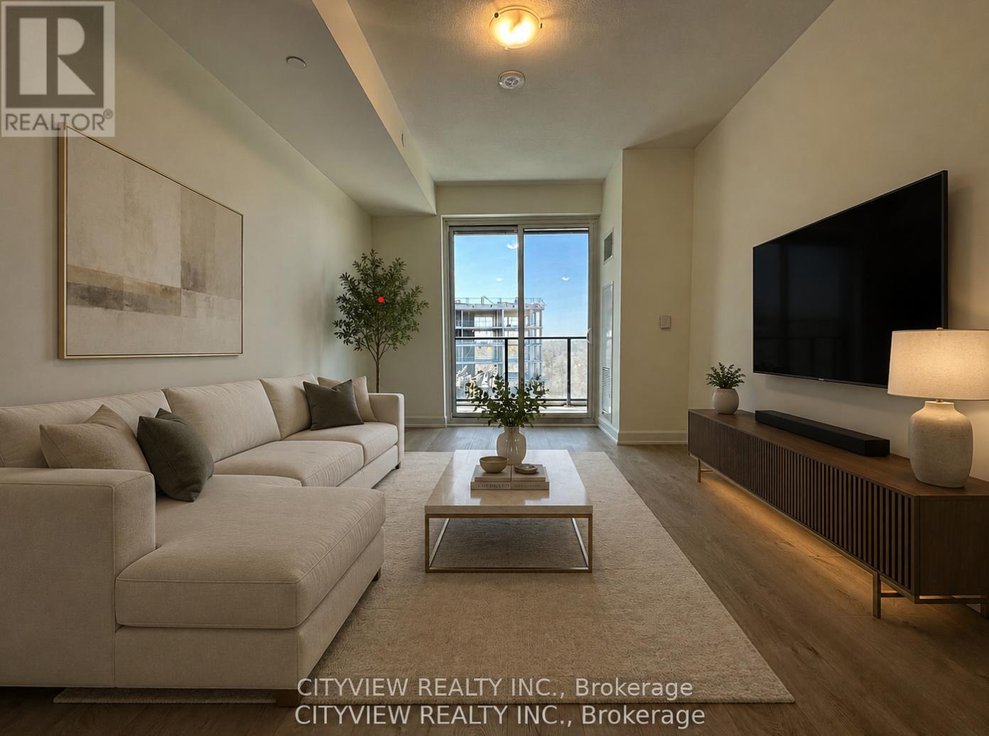Virtually staged living room
