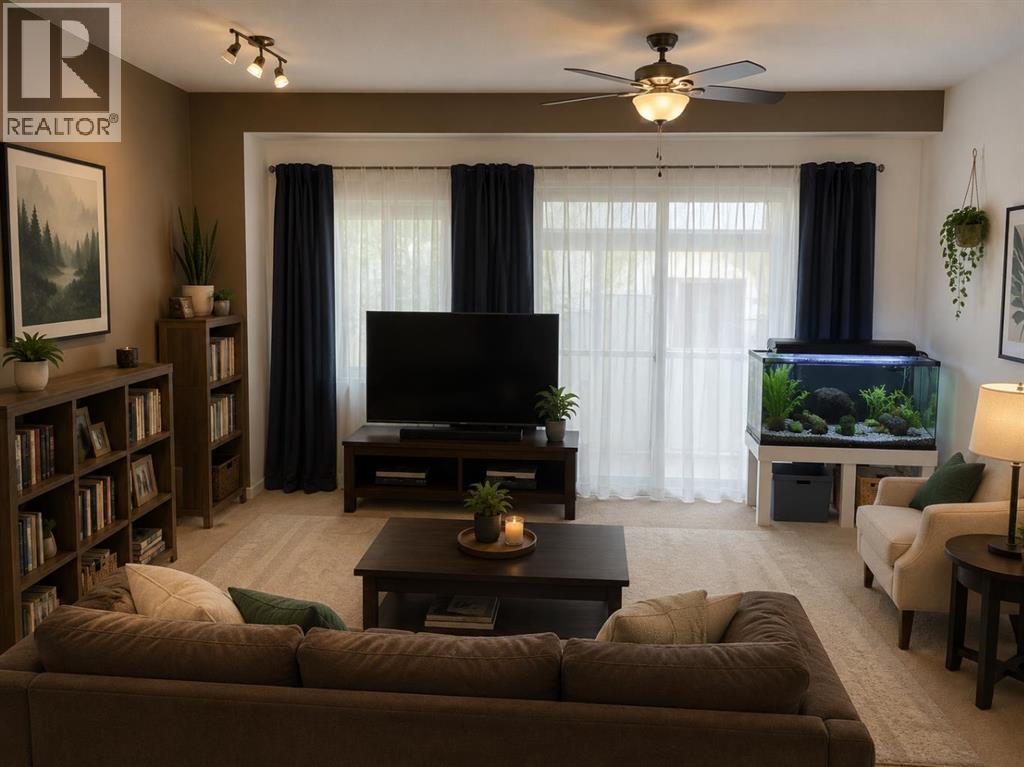 This photograph has been virtually enhanced to better illustrate furniture placement and room layout