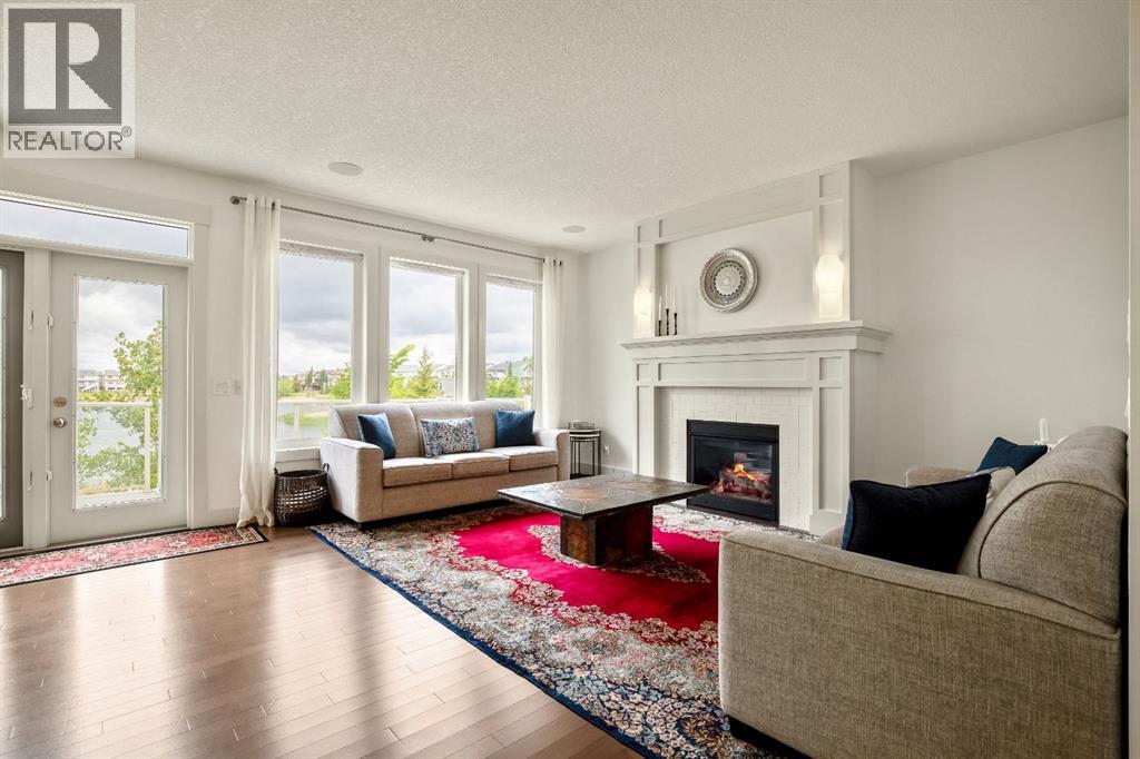 Living Room Framed by Pond Views