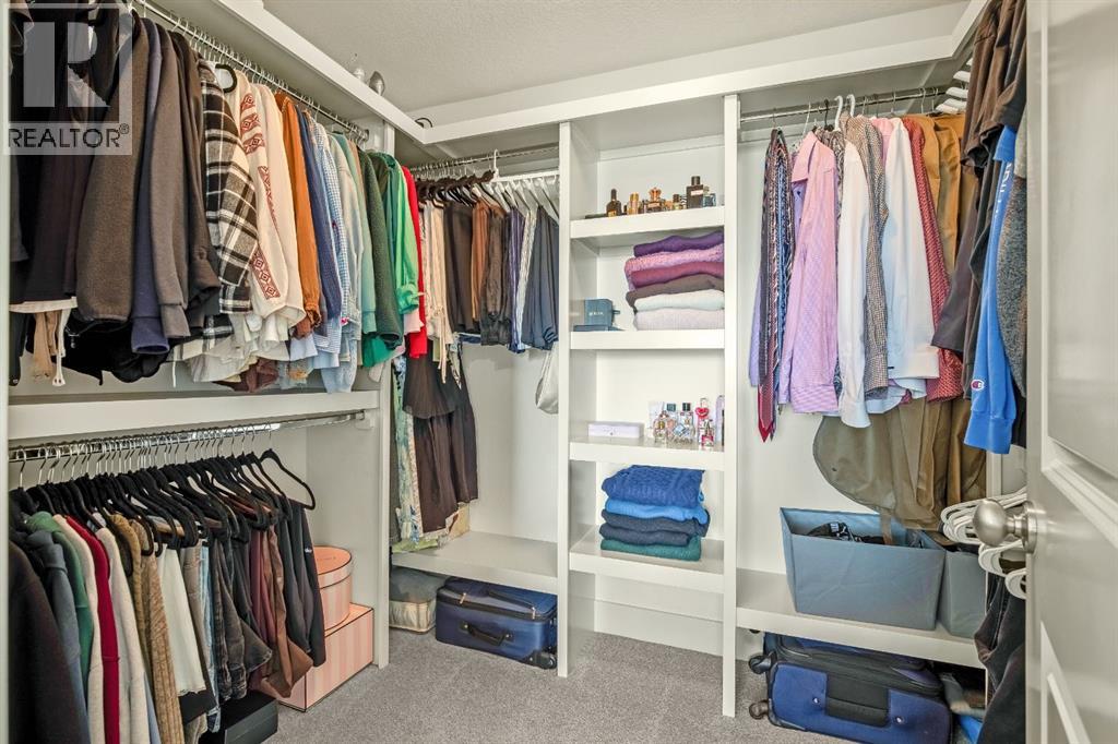 Walk-In Closet with Custom Wood Shelving