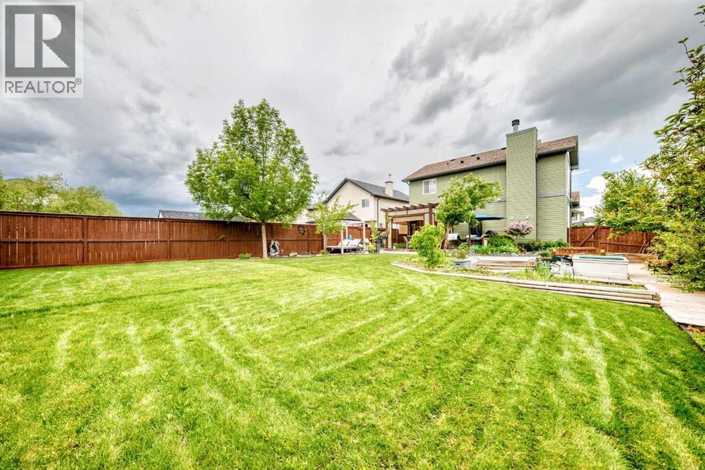 beautifully landscaped backyard