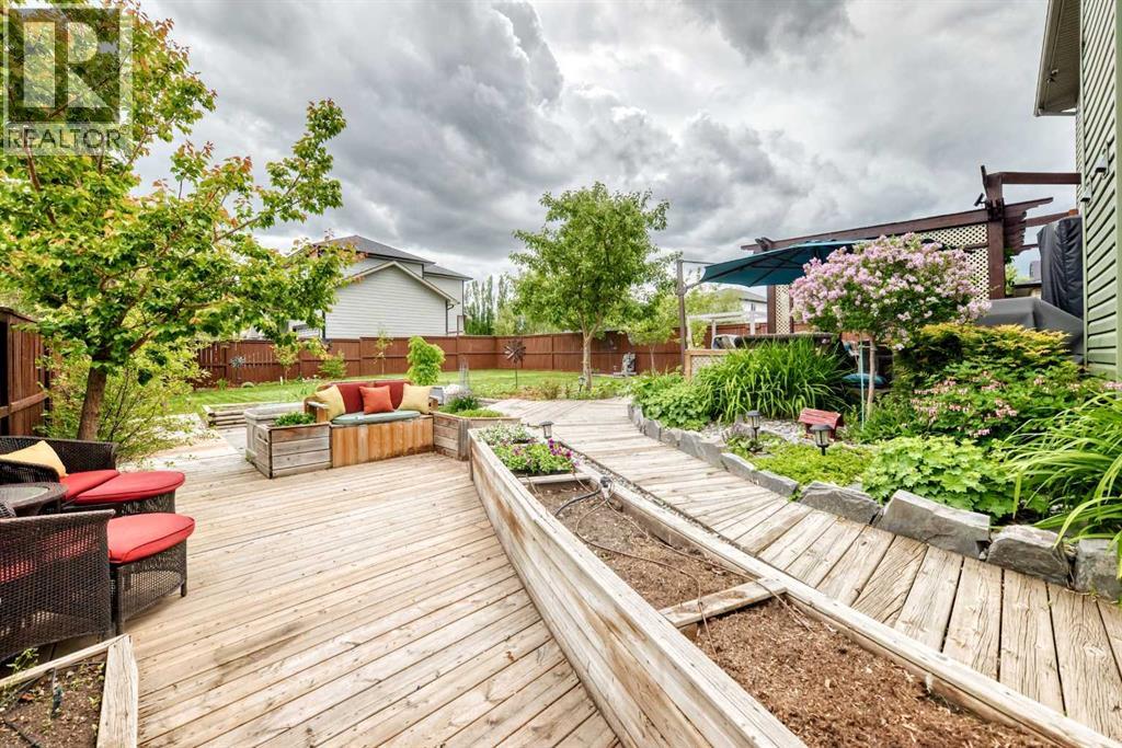 beautifully landscaped backyard