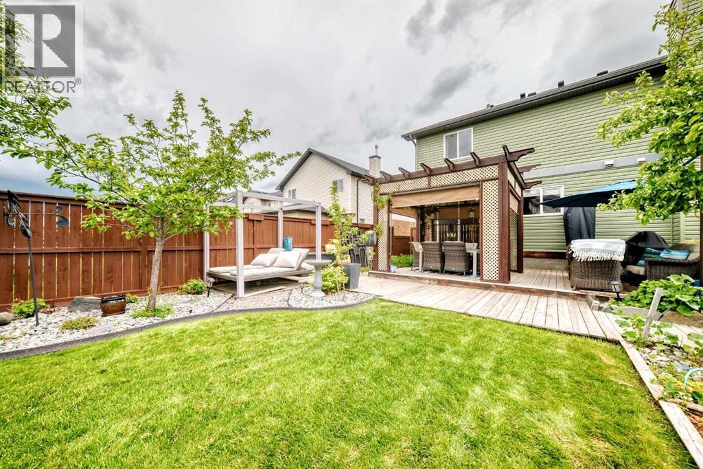 beautifully landscaped backyard