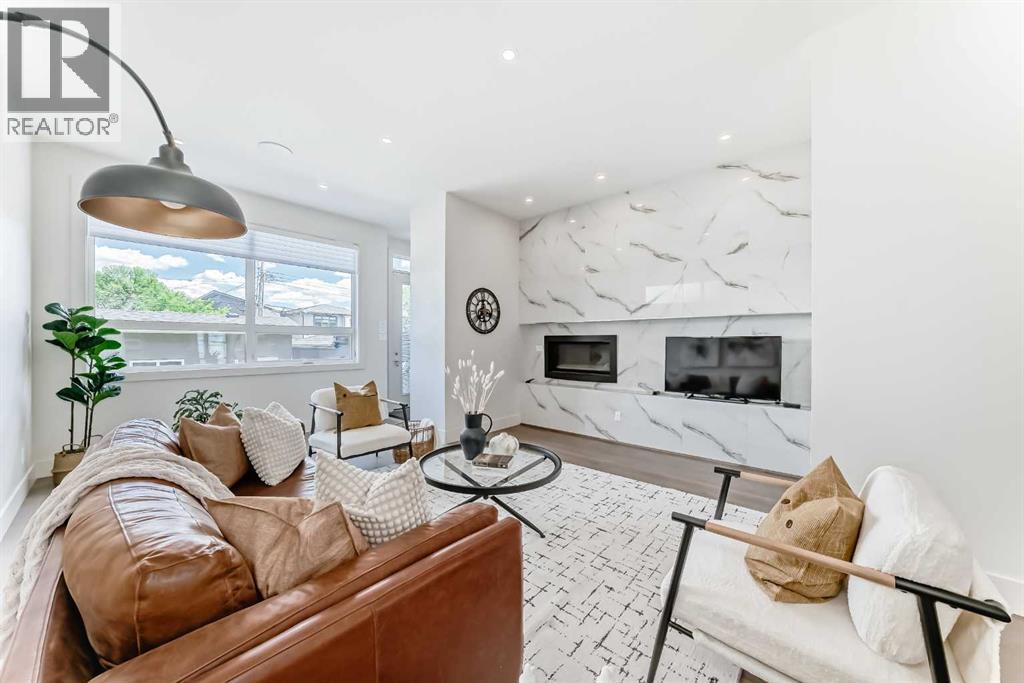 Tile feature wall with Gas Fireplace