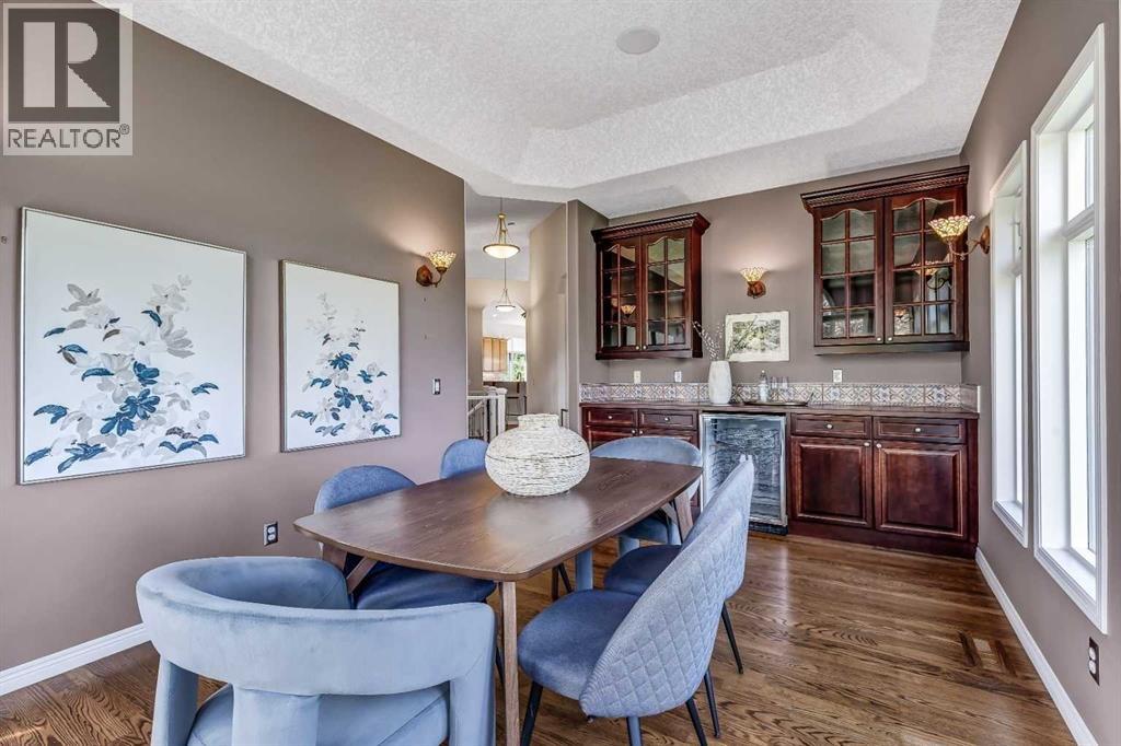 Custom built-in cabinets for all your fine china, including a wine fridge