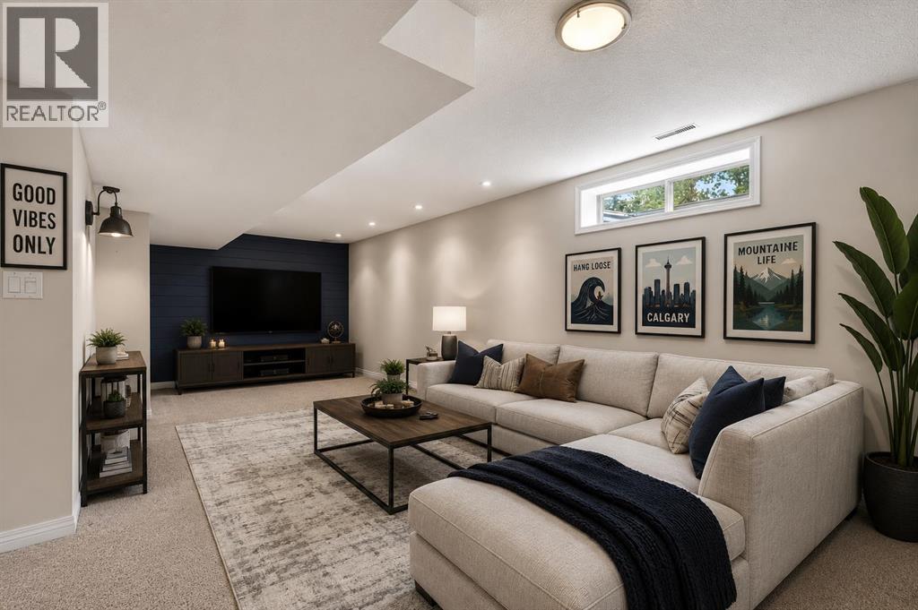 The perfect basement for relaxing (virtually staged)
