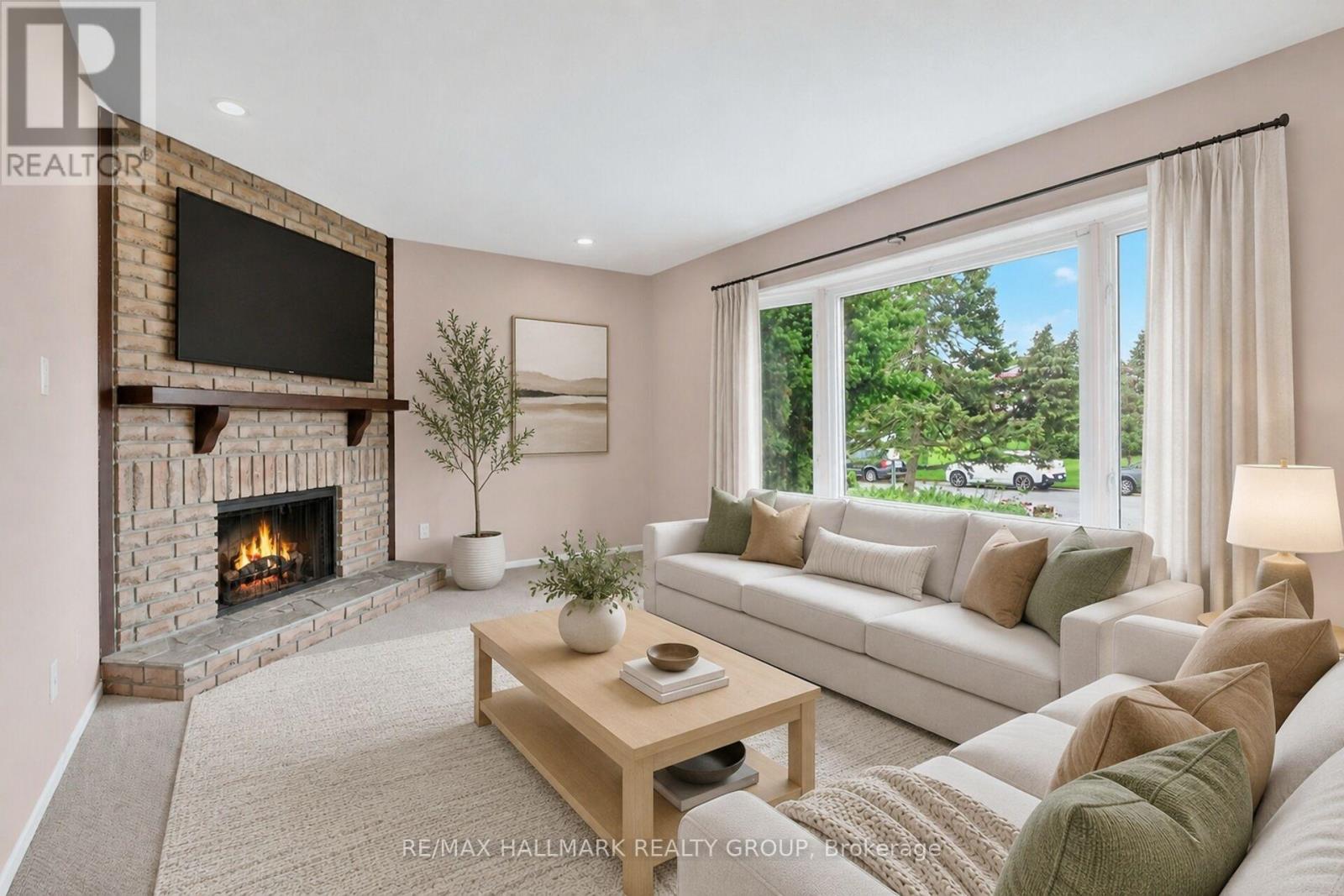 Virtually staged living room