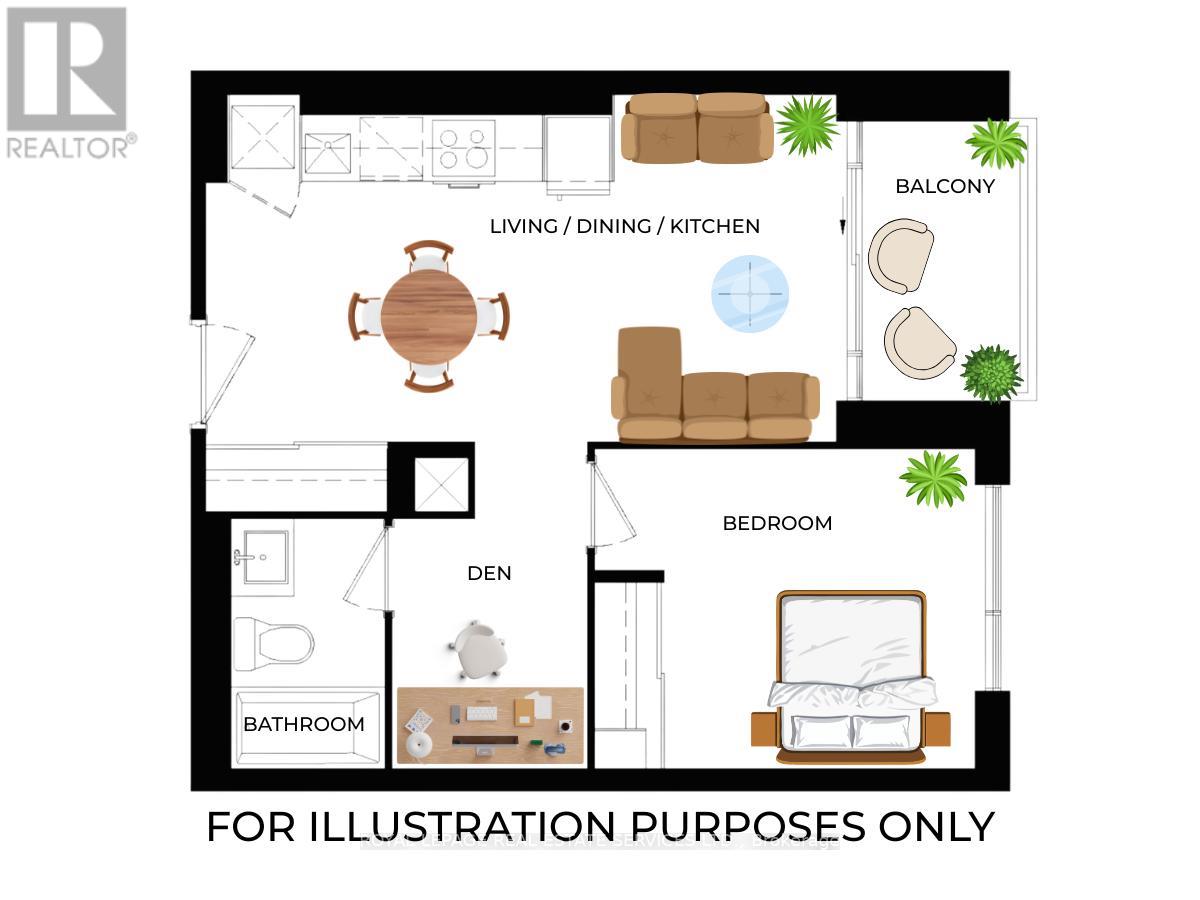 FLOOR PLAN - 1 BR + DEN
