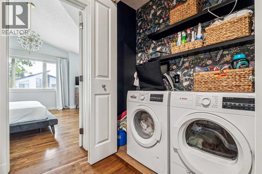 Convenient upper level laundry