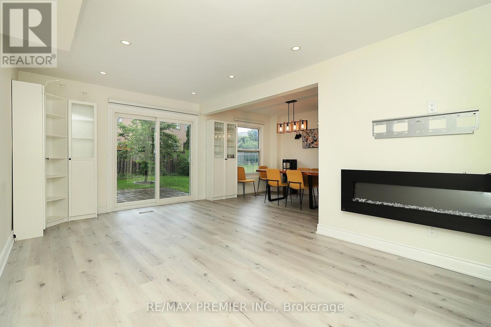 family room with electric fire place