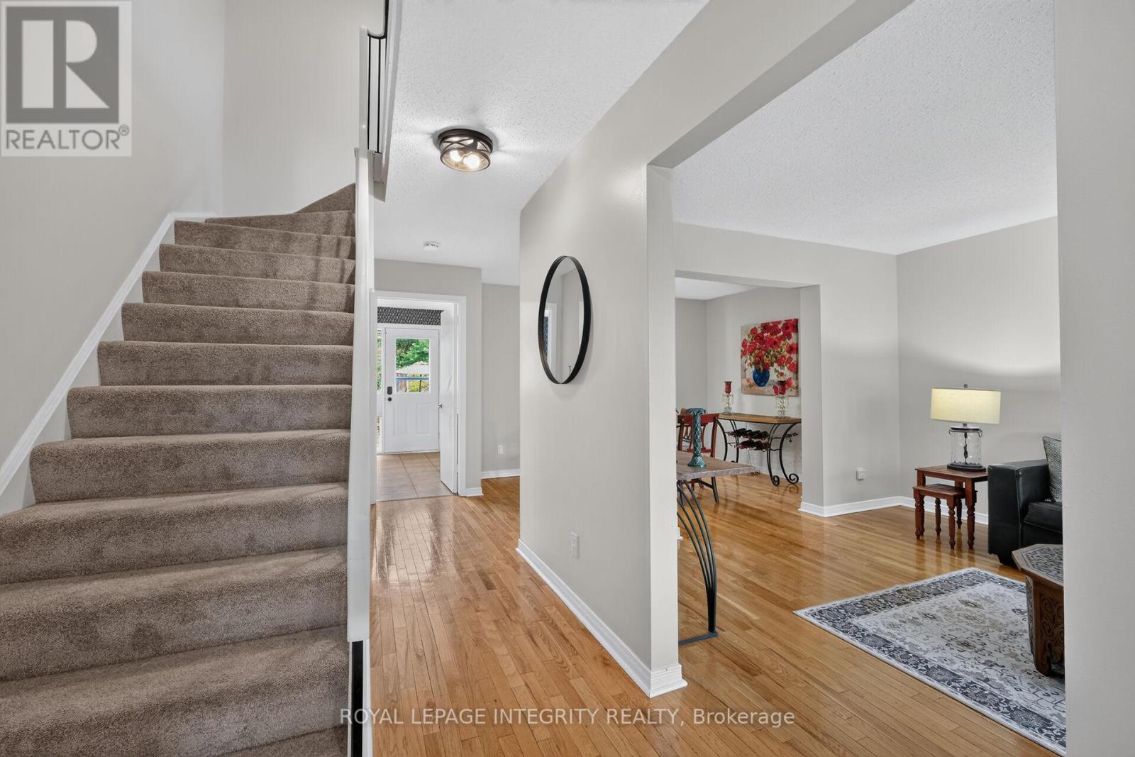 Main floor offers hardwood flooring