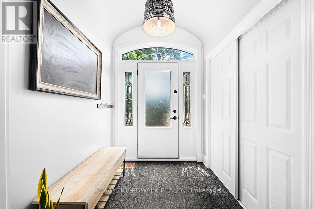 Large front foyer with storage and french doors