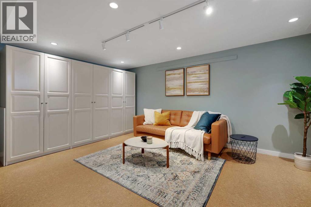 finished recreation room in basement