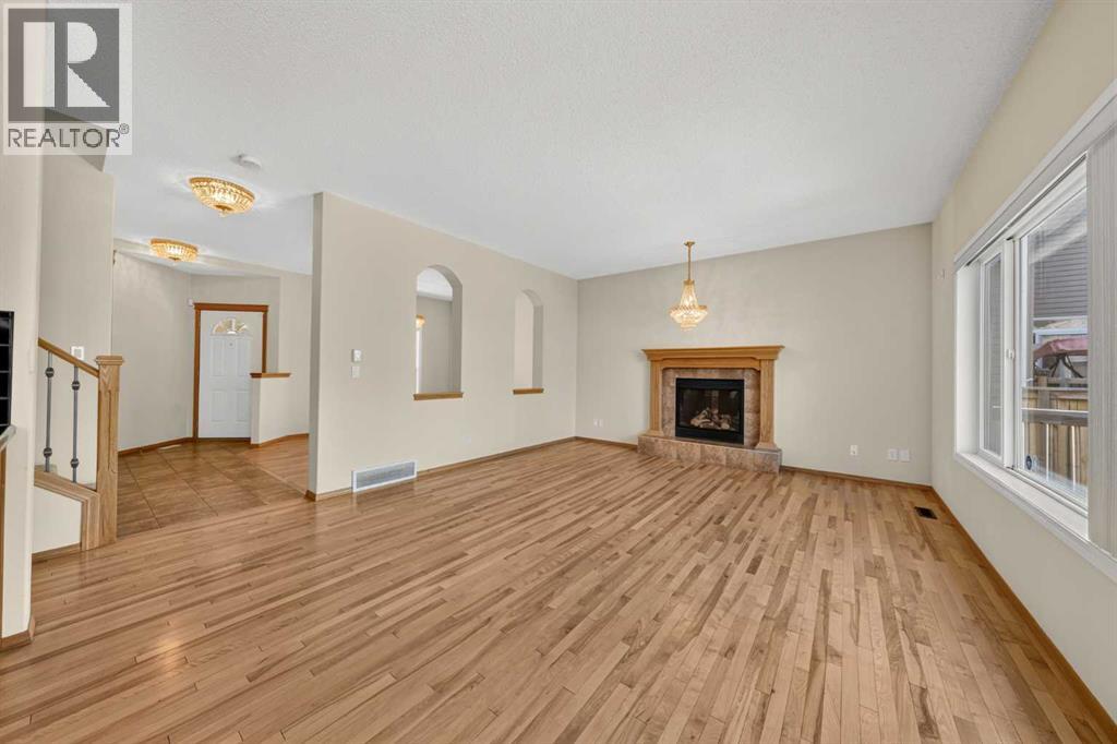Living room with a gas fireplace