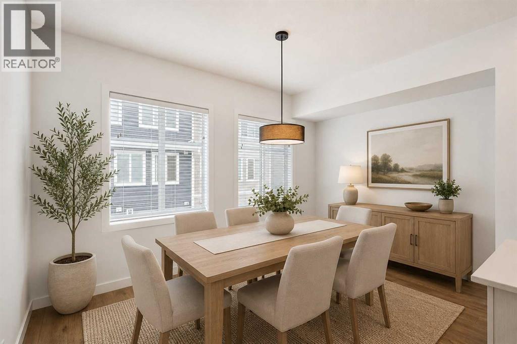 Virtually staged dining room