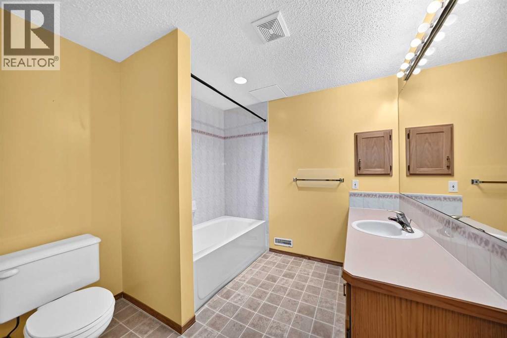 The lower level four-piece bathroom