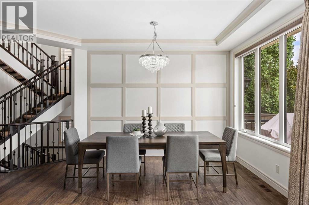 Dining room with wall panel details