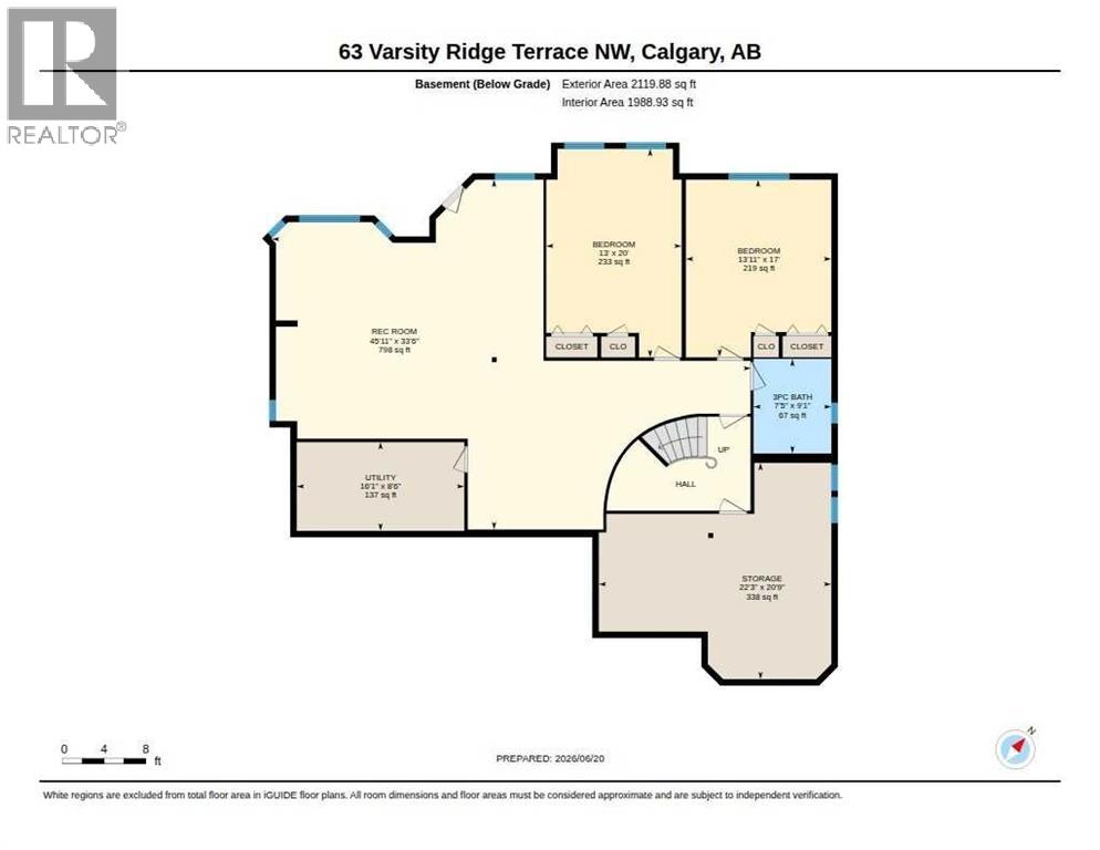 Basement floorplan is 2119 sq ft with 2 additional bedrooms, 1 bathroom + a dream recreation room