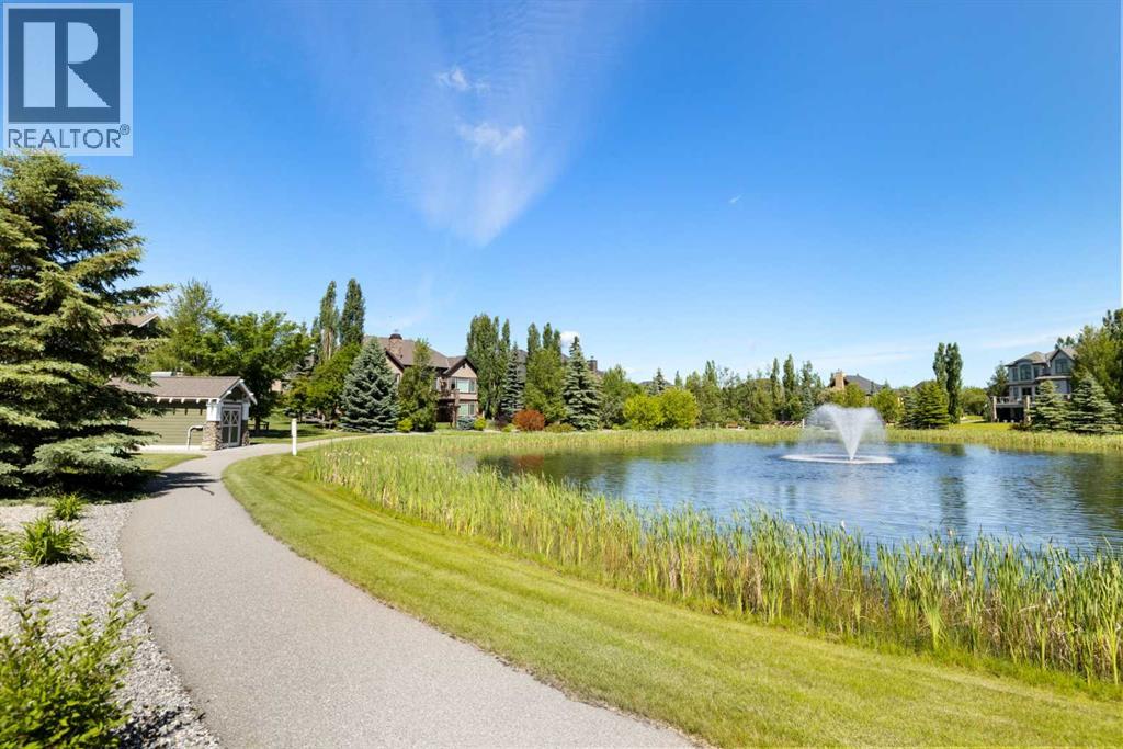 Pond lined by walkways