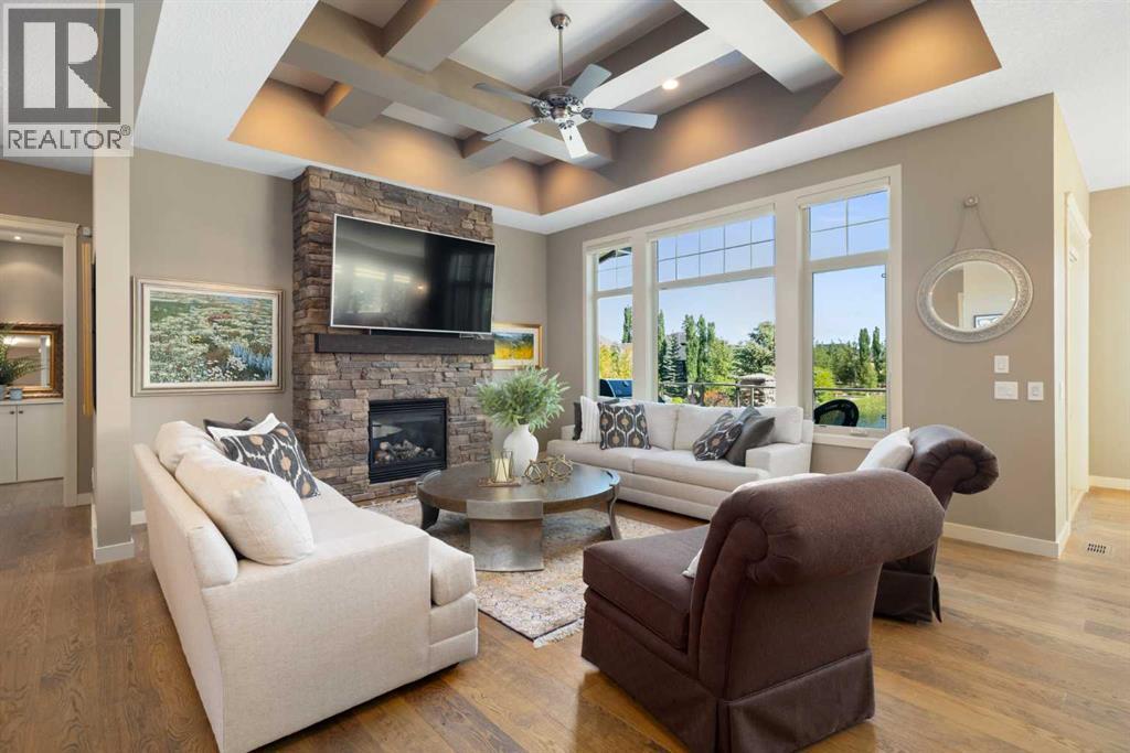 Living room with view to pond