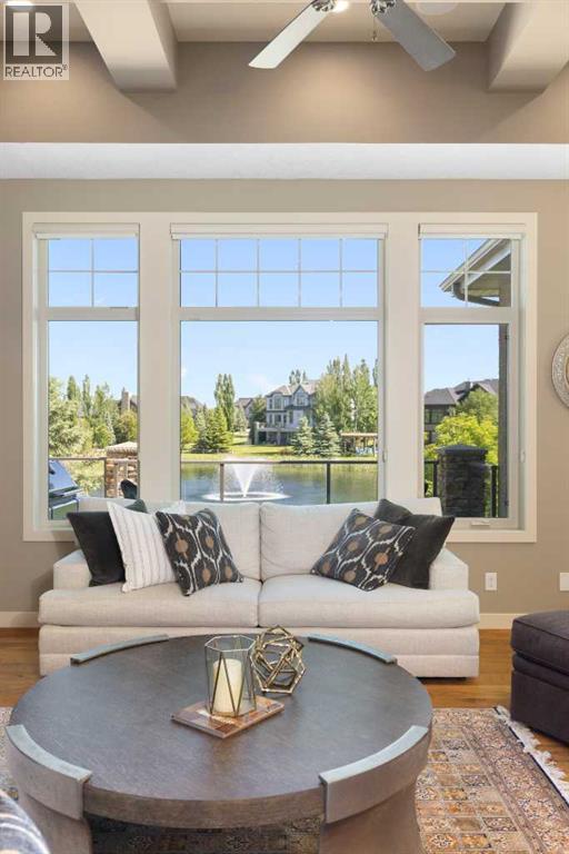 Living room with view to pond