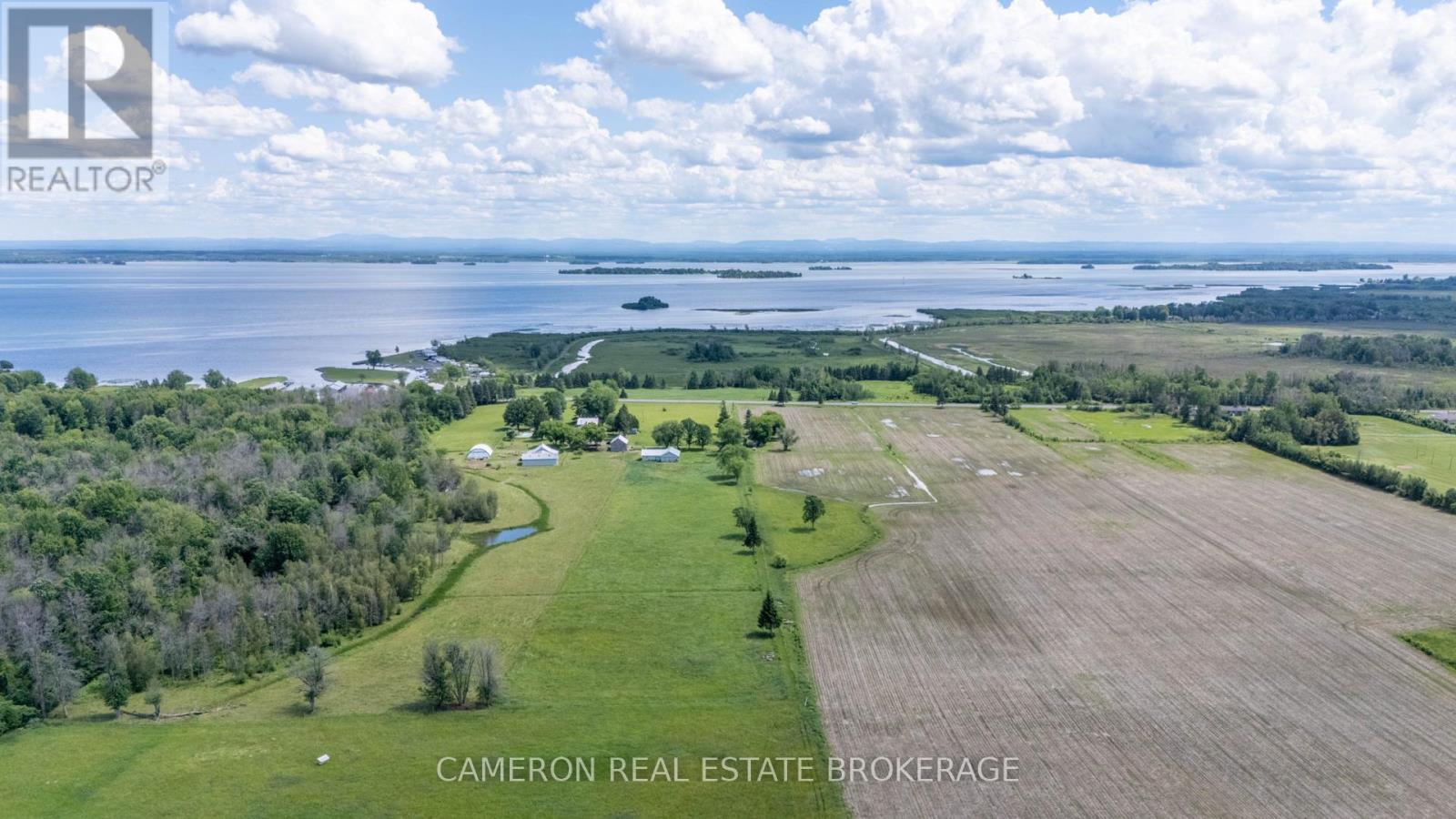 Aerial view of the farm and proximity to river