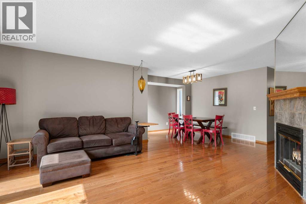 Open living and dining room