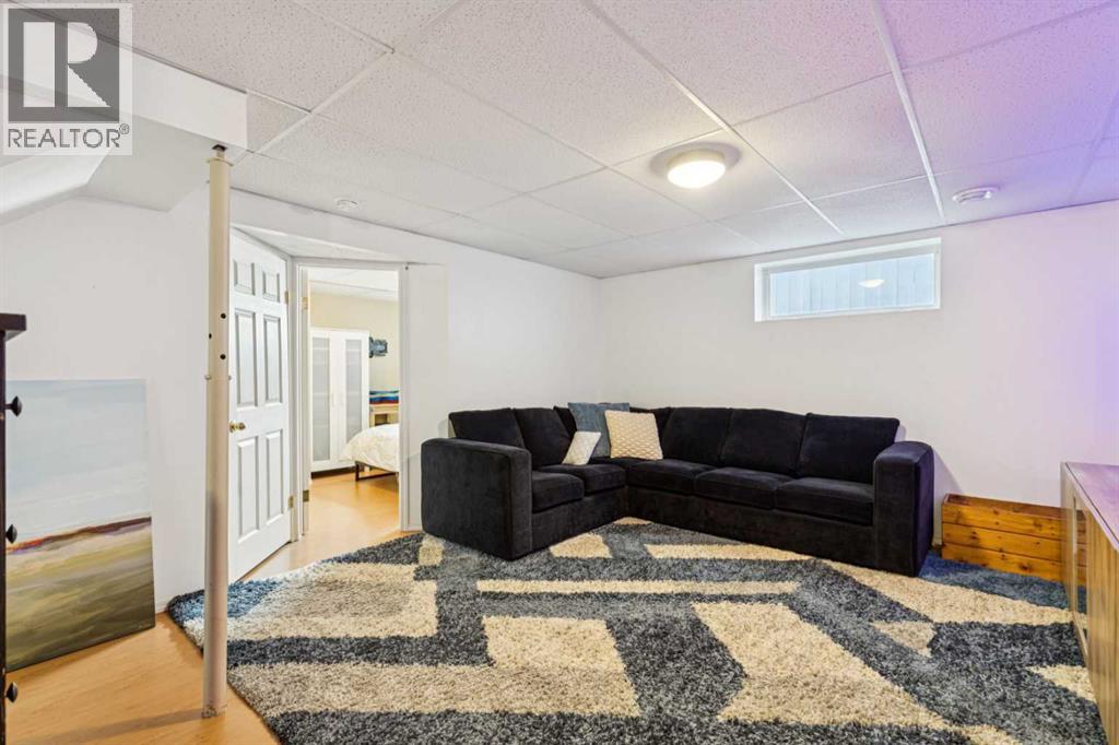 Family room in basement
