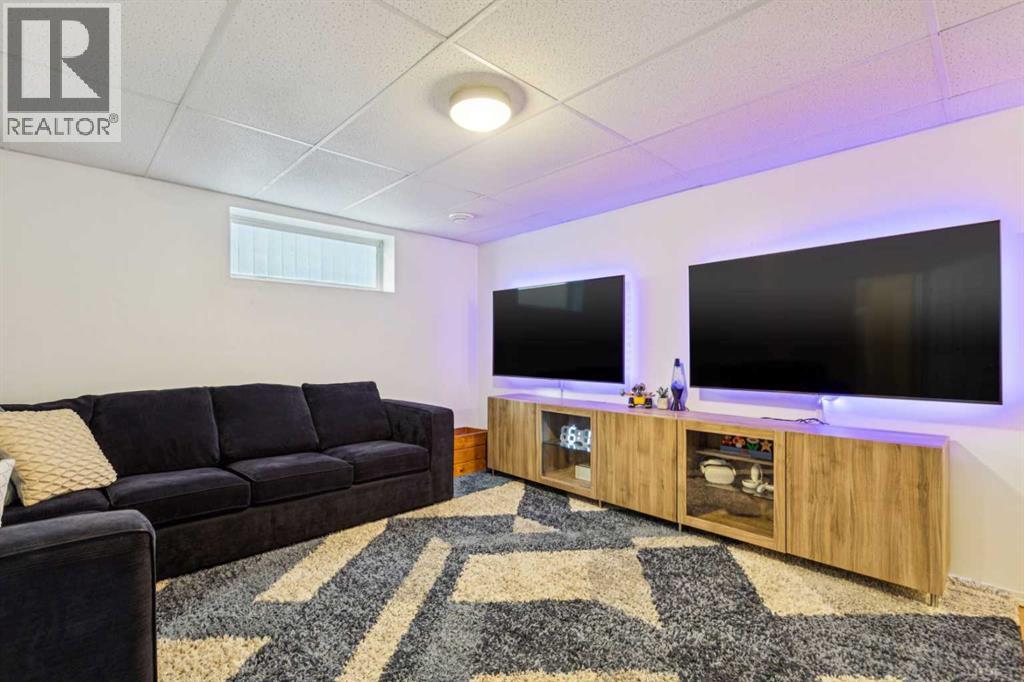 Family room in basement