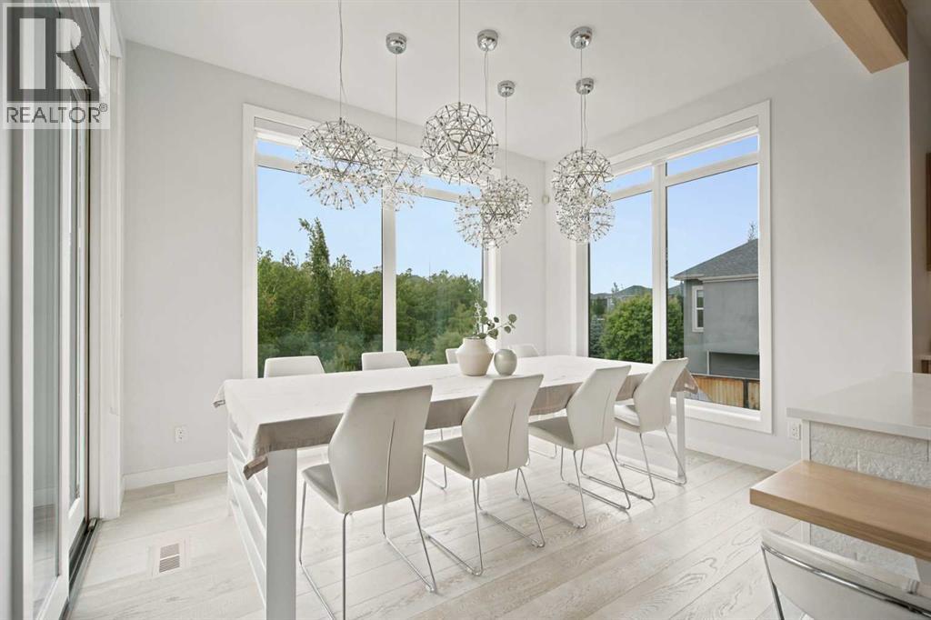Dining room with views of the forest