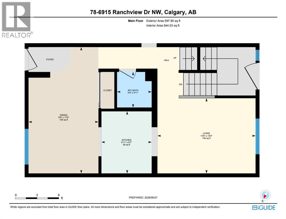 Floor plan for the main floor