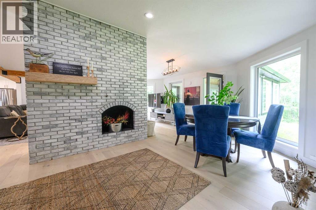 stunning partition brick fireplace