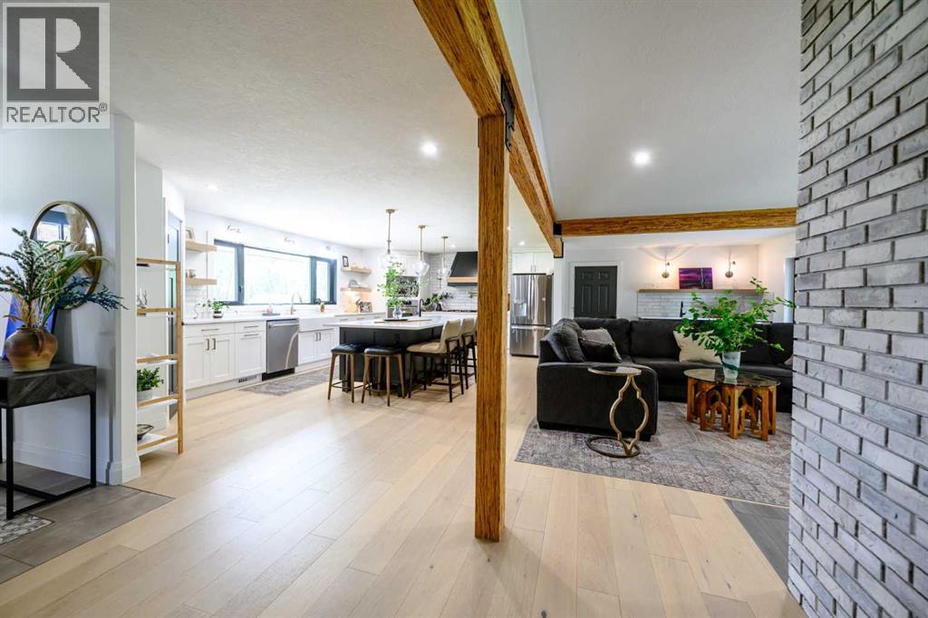 handsome, rustic charm of exposed beams