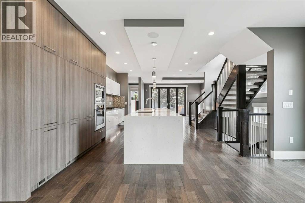 Custom Kitchen with Waterfall Island