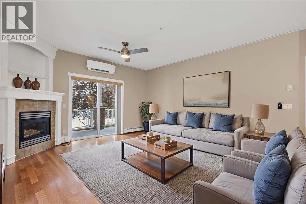 Living Room virtually staged. Notice the professionally installed Air Conditioner