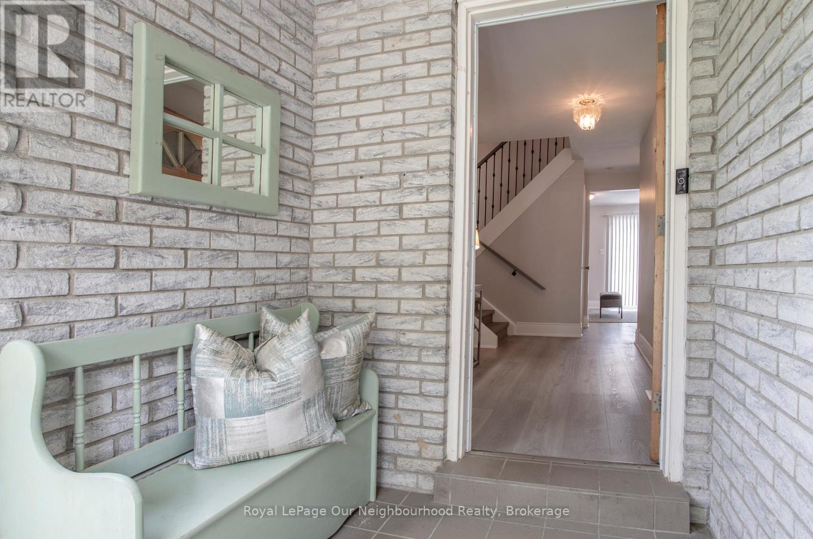 Get out of the weather in the glass entryway