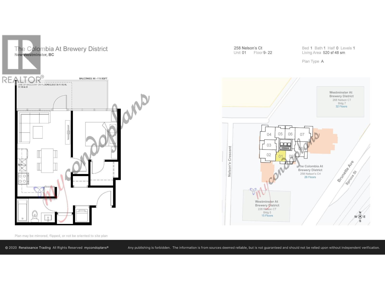 1301 258 NELSON'S COURT, New Westminster