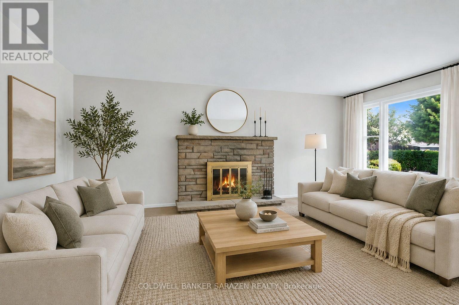 Living room - virtually staged