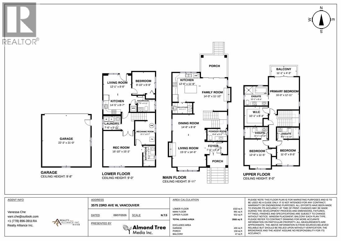 4 Bed, 6 Bath House for Sale in Vancouver – 3575 W 23RD AVENUE, Vancouver – MLS# R3139625 - Image 69