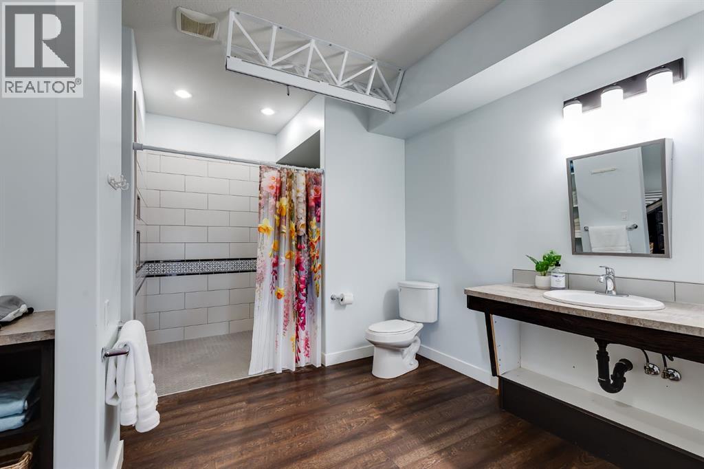 The ensuite with role in shower and another lift bar