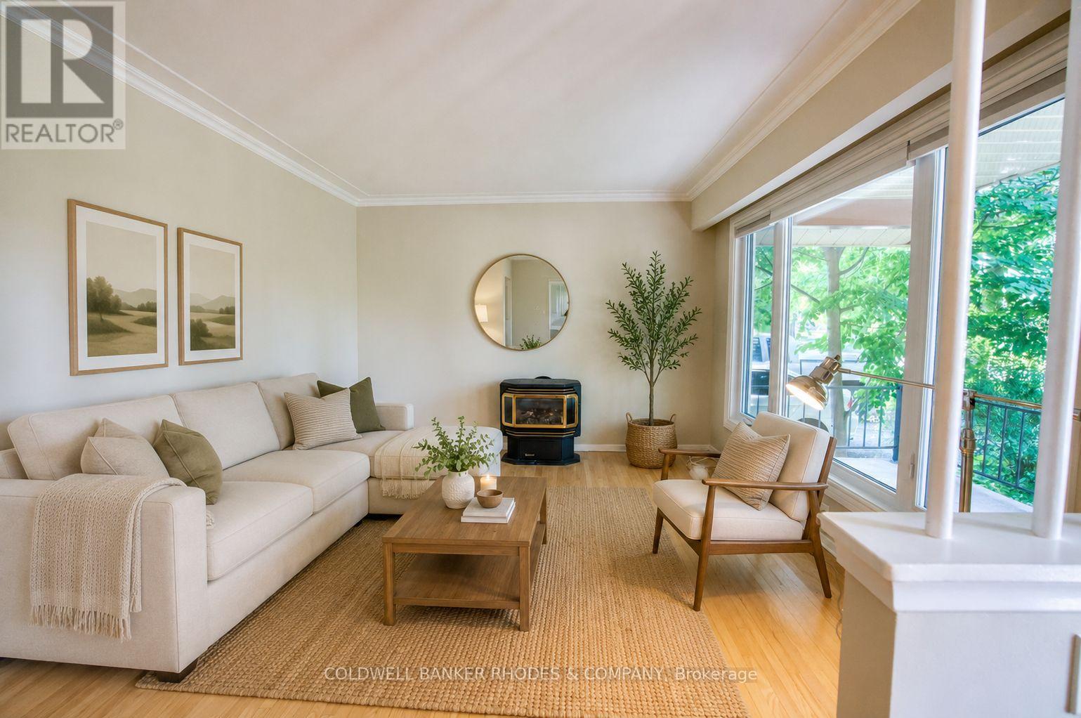 Virtually staged living room
