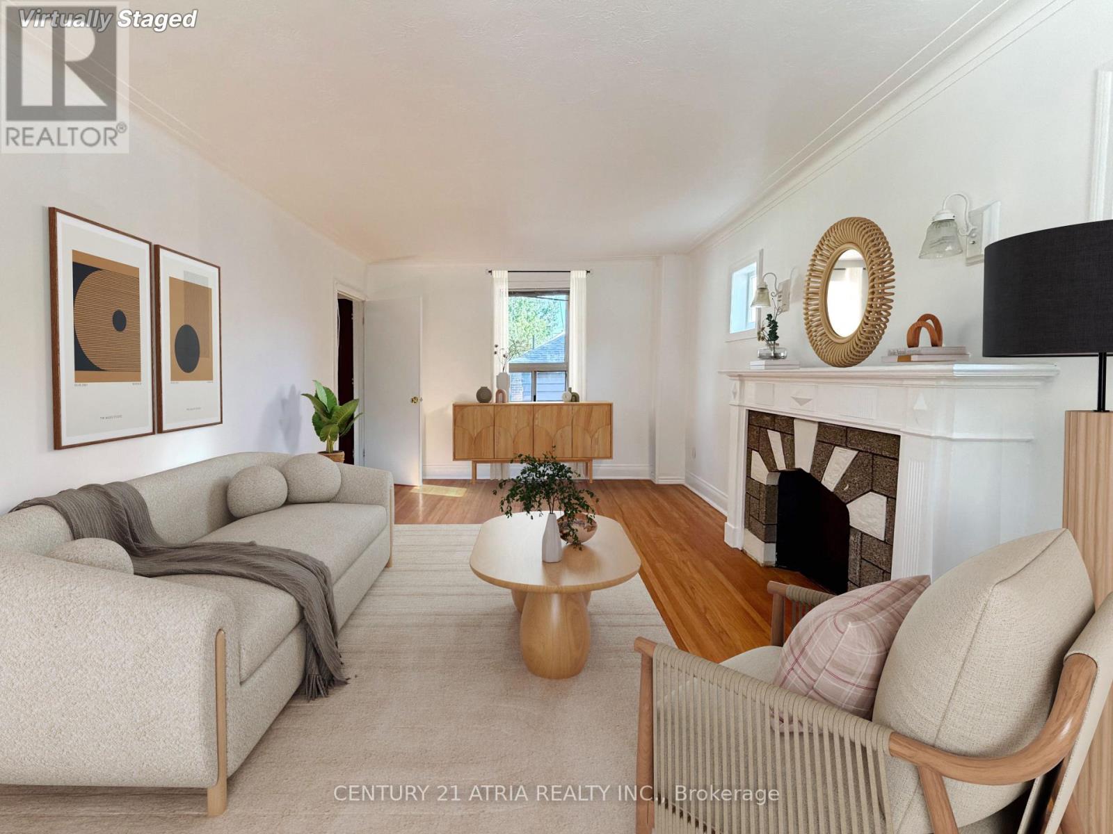 Virtually staged living room.