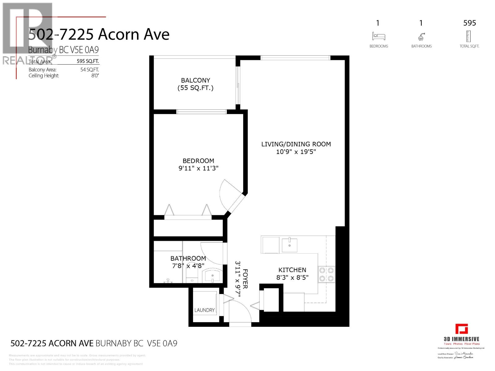 1 Bed, 1 Bath Apartment for Sale in Burnaby – 502 7225 ACORN AVENUE, Burnaby – MLS# R3111682 - Image 23