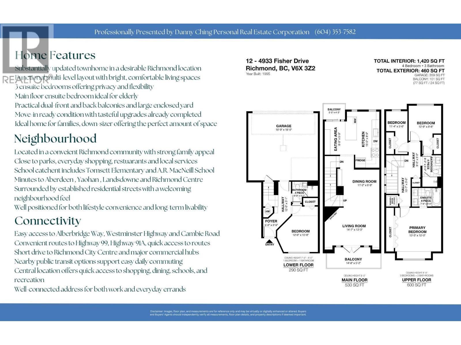 4 Bed, 3 Bath House for Sale in Richmond – 12 4933 FISHER DRIVE, Richmond – MLS# R3147852 - Image 2