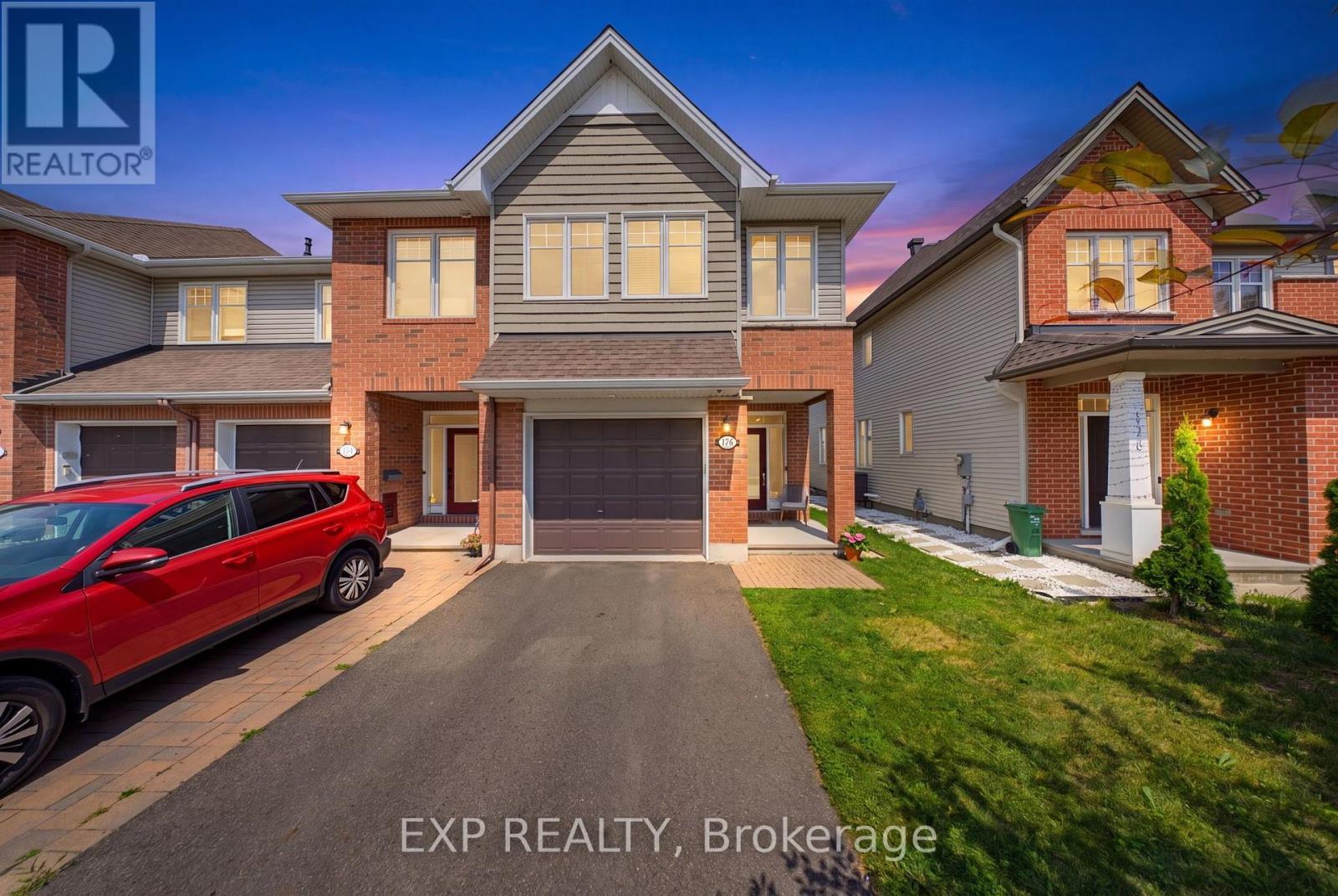 Welcoming Exterior Illuminated at Dusk.